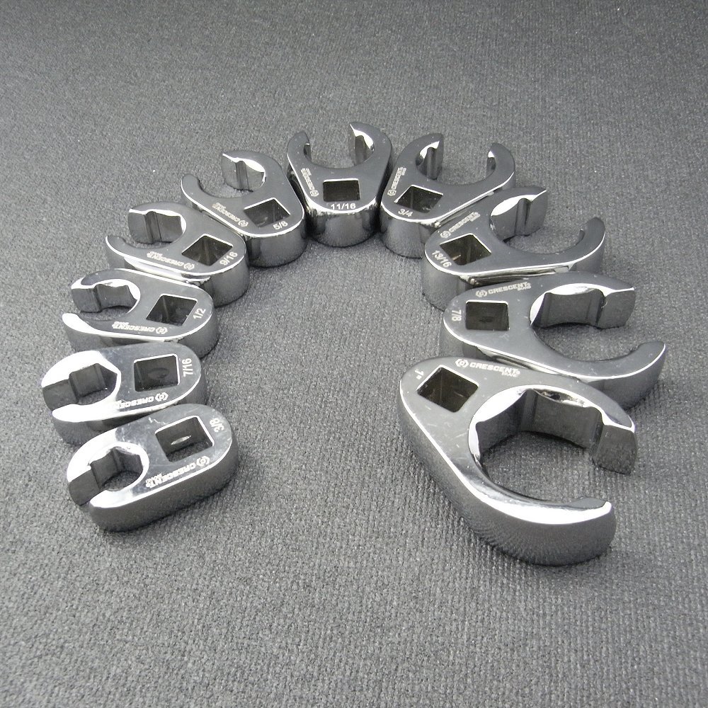 クローフットレンチセット　インチサイズ　差込角９．５　フレアナット　１０ピースセット_画像7