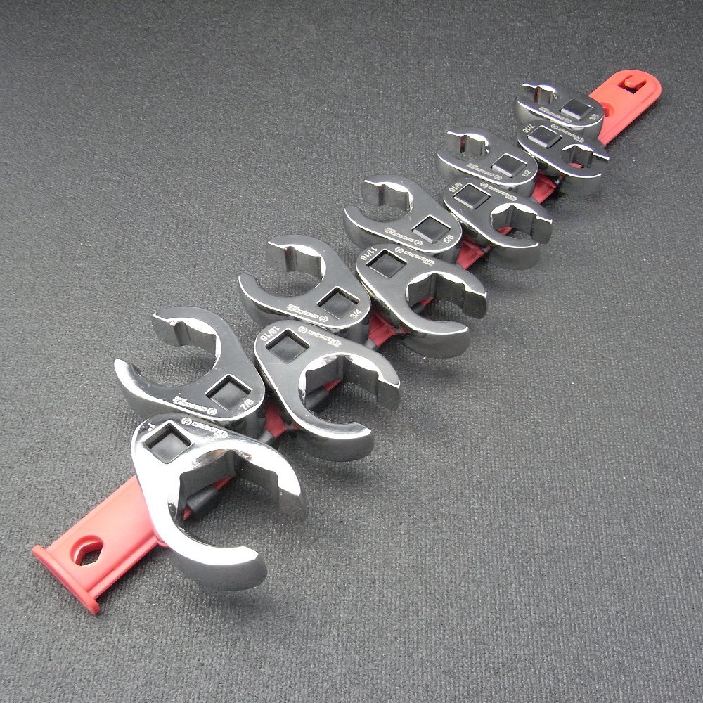 クローフットレンチセット　インチサイズ　差込角９．５　フレアナット　１０ピースセット_画像1