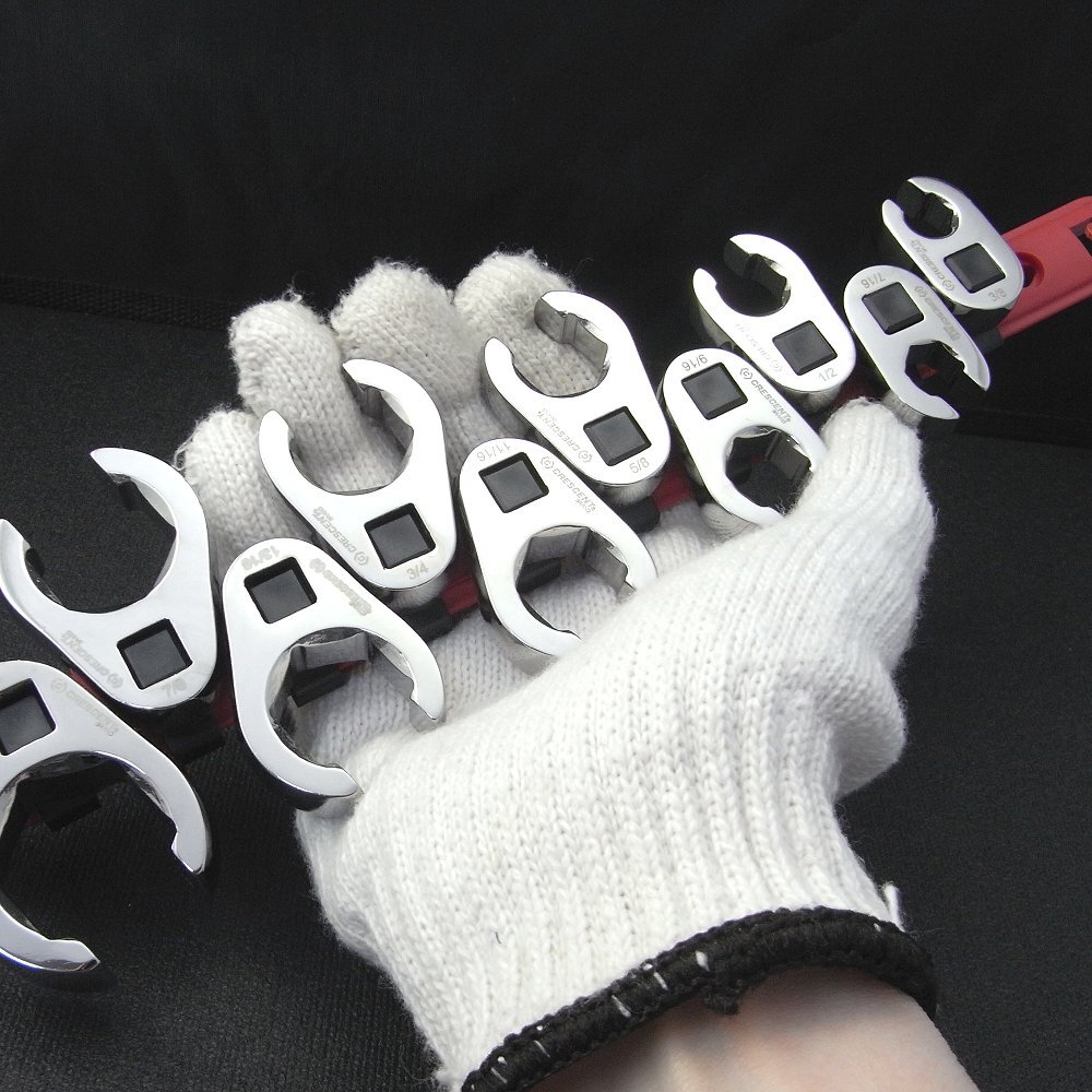 クローフットレンチセット　インチサイズ　差込角９．５　フレアナット　１０ピースセット_画像10