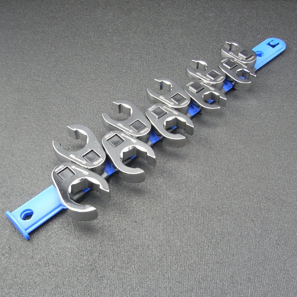 クローフットレンチセット メトリック 差込角9.5 フレアナット 10ピースセット_画像1