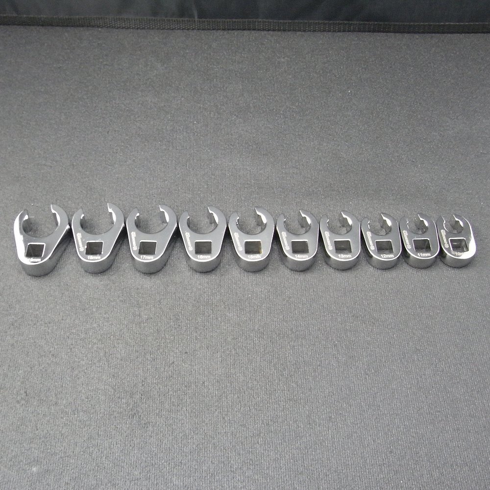 クローフットレンチセット メトリック 差込角9.5 フレアナット 10ピースセット_画像4