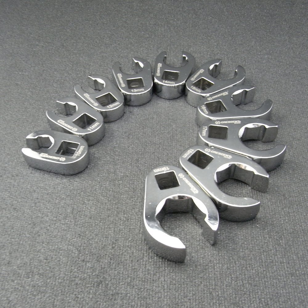 クローフットレンチセット メトリック 差込角9.5 フレアナット 10ピースセット_画像6