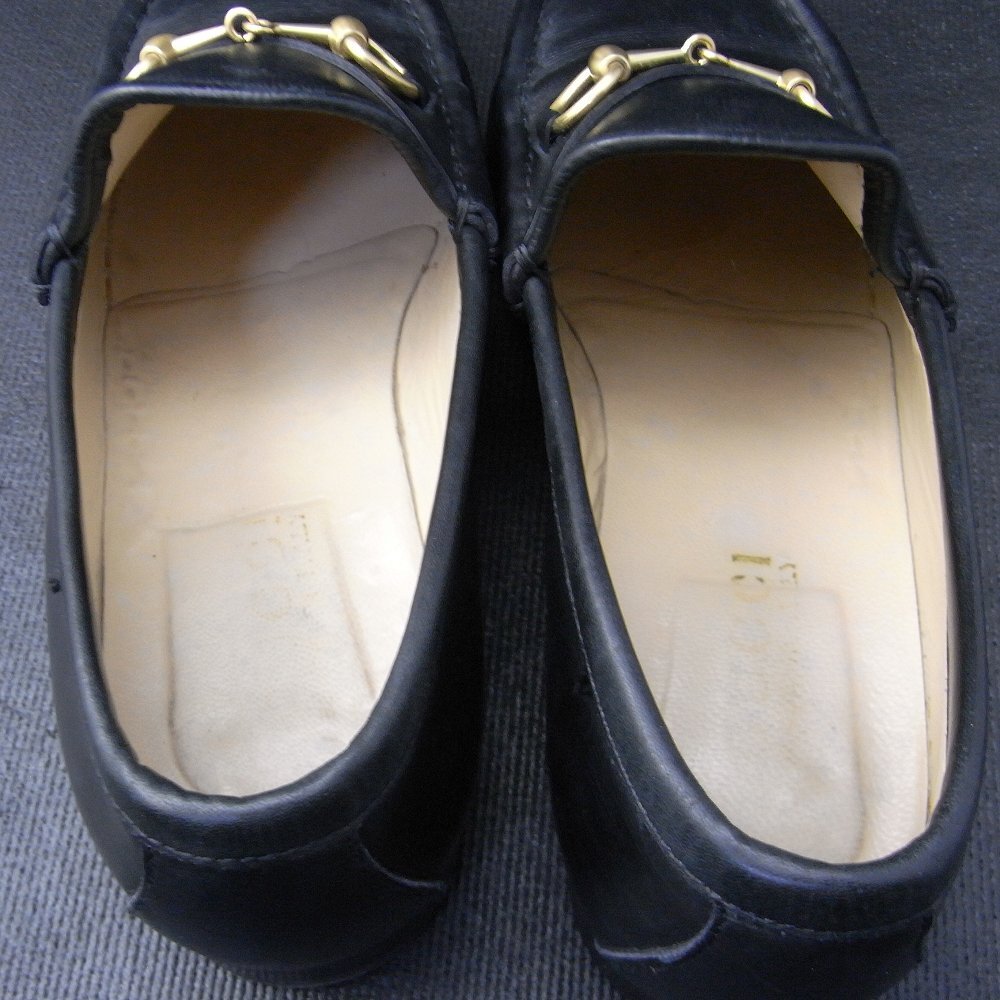グッチ　GUCCI　ビットローファー　ゴールド×ブラック　EU36.5（23.5cm）　箱入り　皮靴　金×黒_画像5