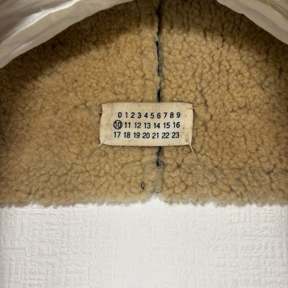 名作00aw/maison martin margiela10/マルタンマルジェラ/切りっぱなし/リアルボアムートン大判マフラー/ブラウン/アーティザナル/レザー_画像2