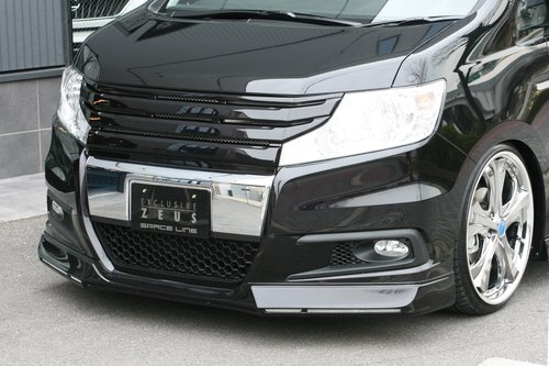 M'z SPEED передняя половина спойлер premium черновато- жемчуг (PB81P) FRP Stepwagon Spada RK5 RK6 H21.10~H24.3 MC передний 