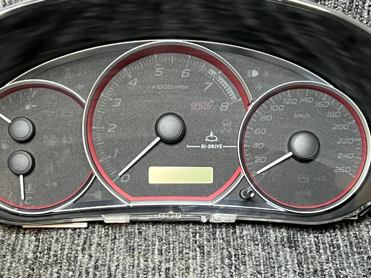【13460】GRF/GVF◆インプレッサ WRX STI A-Line 純正 260km スピードメーター 走行:107,666km_画像2