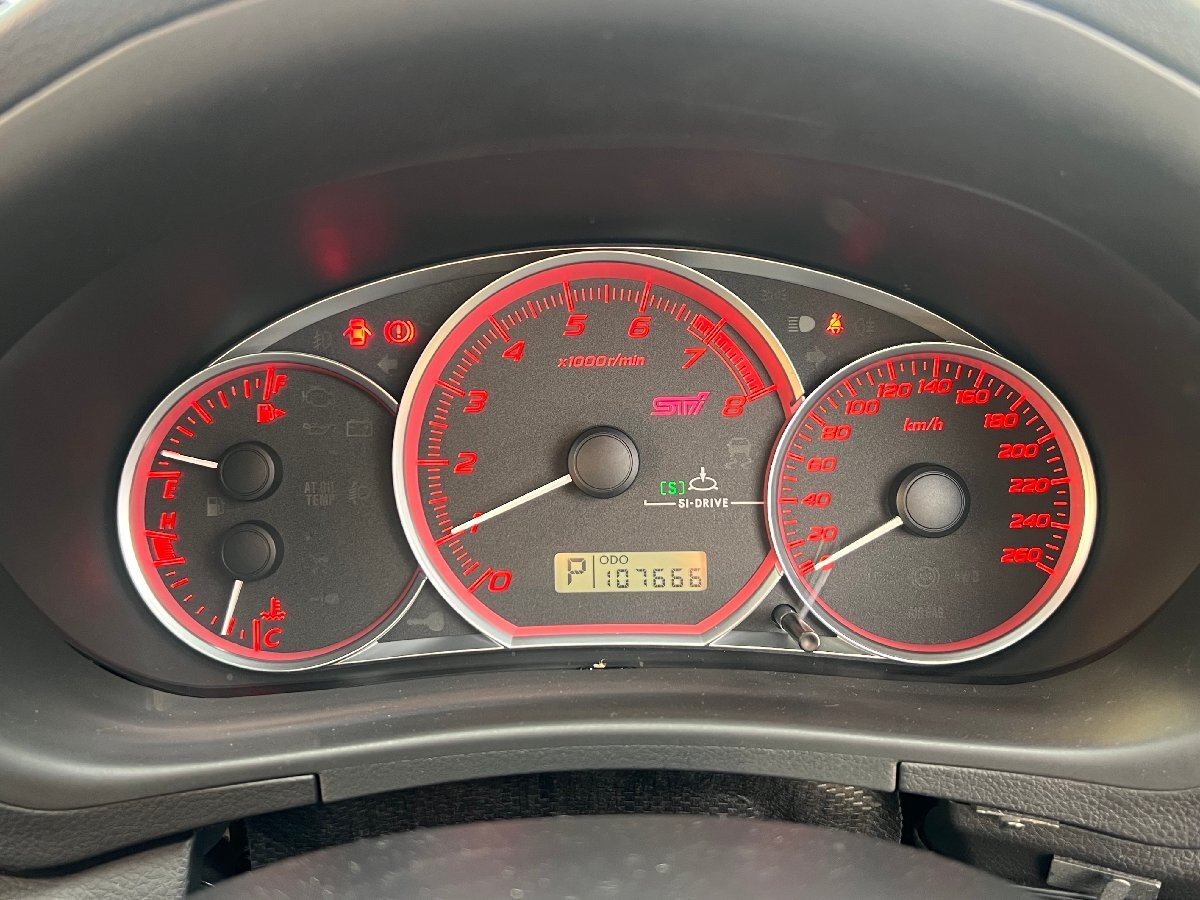 【13460】GRF/GVF◆インプレッサ WRX STI A-Line 純正 260km スピードメーター 走行:107,666km_画像7