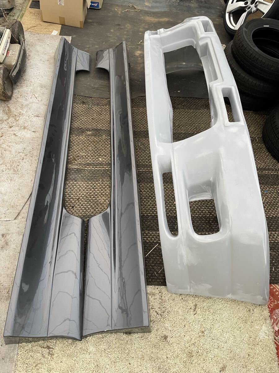 スカイライン R33用 社外GTRフロントバンパー 社外サイドスポイラー 発送不可 引き取り手渡しのみ即決特典あり _画像1