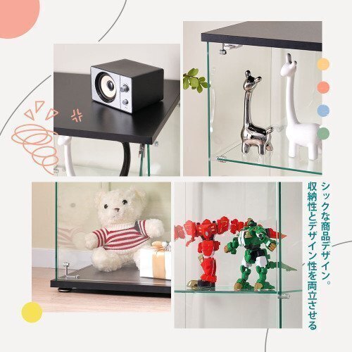  кейс для коллекции стекло дисплей шкаф фигурка кейс 3 уровень усиленный стекло все стекло ширина 42.5× глубина 36.5× высота 162cm белый 