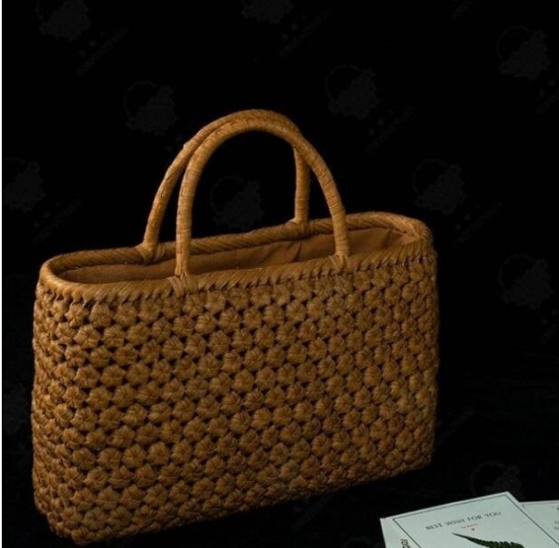 職人の手作り 山葡萄かごバッグ 手編み山葡萄籠バッグ バスケット籐かご 六角編み高級ハンドバック_画像3