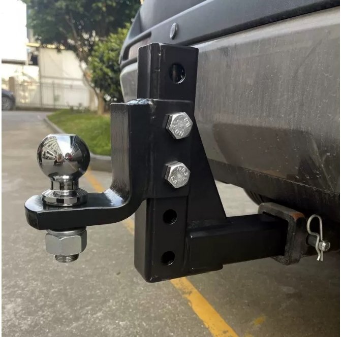 人気調節可能なトレーラー ヒッチボール マウント高強度アイアンレイズ ドロップヒッチ トレーラーレシーバー ボール マウント 2インチ ト_画像7