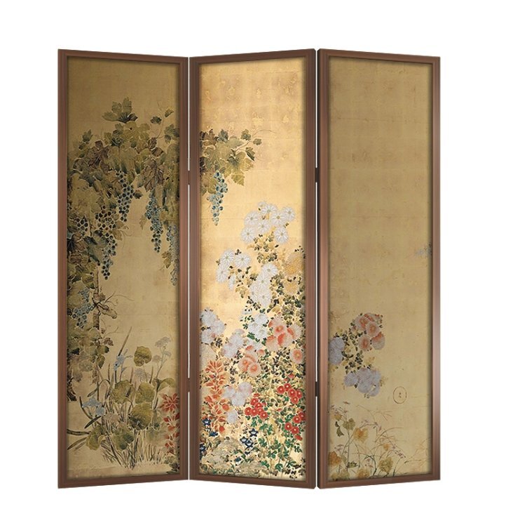  retro . цветок ширма перегородка . living складной перемещение .. офис кабинет оборудование орнамент реальный дерево ..