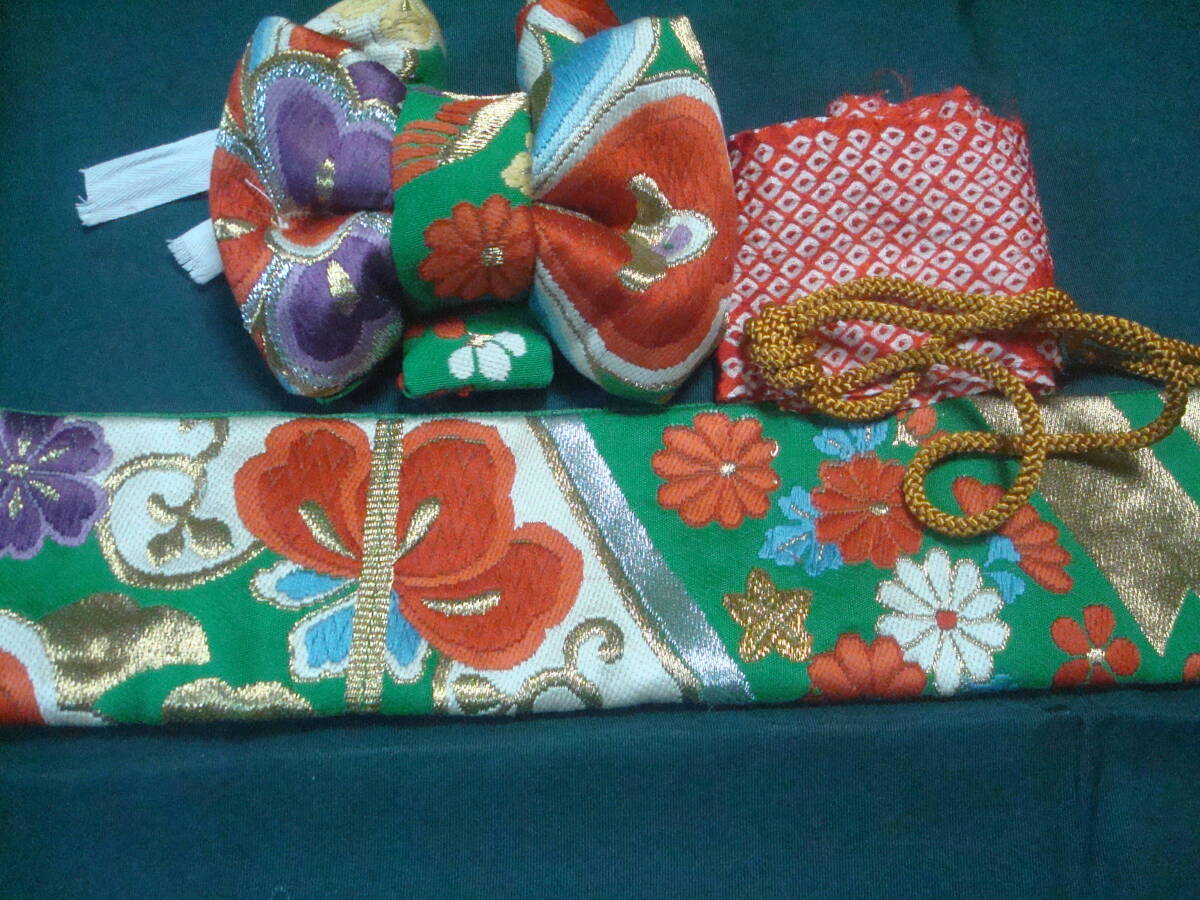 人形の造り帯　10～12号　アンテーク西陣織　正絹帯_画像1