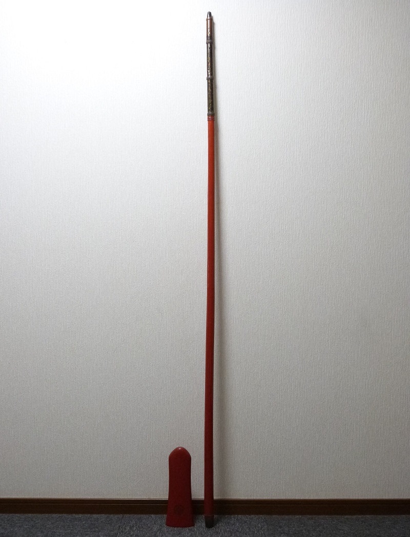 《ＶＰ》時代武具 槍拵 外装 ２点　螺鈿細工　全長約１８２ｃｍ・２０９ｃｍ　刀装具_画像4