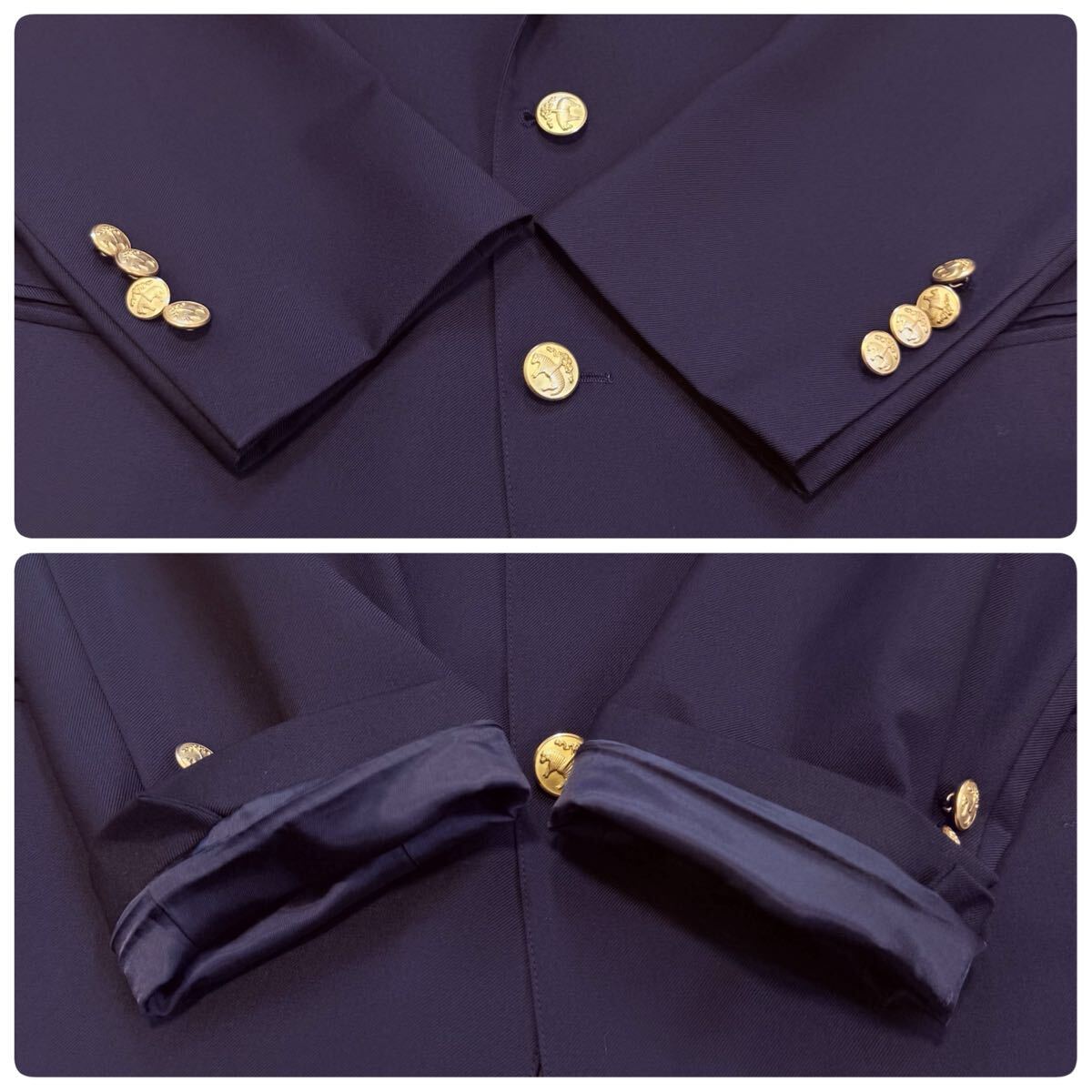 【美品/M-L相当】ブルックスブラザーズ BROOKS BROTHERS Tollegno 1900別注 テーラードジャケット 金ボタン メンズ ブレザー_画像6