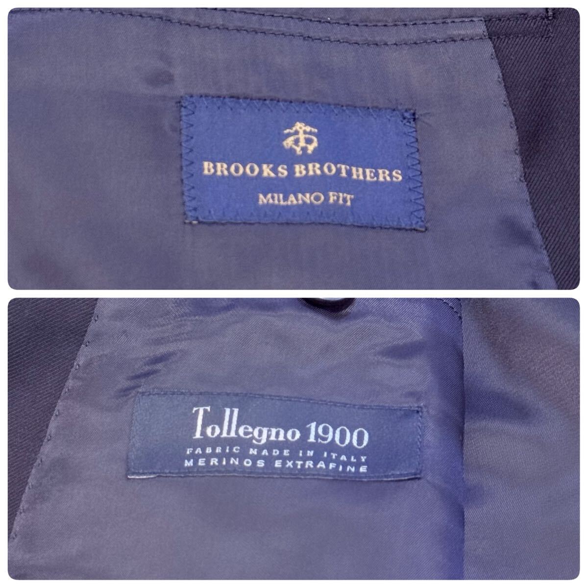 【美品/M-L相当】ブルックスブラザーズ BROOKS BROTHERS Tollegno 1900別注 テーラードジャケット 金ボタン メンズ ブレザー_画像9