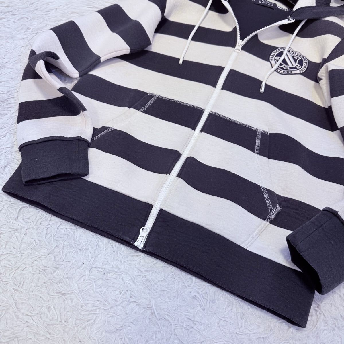 美品/Lサイズ●パーリーゲイツ セットアップ ジャージ ジップ ジャケット パンツ PEARLY GATES ボーダー_画像4