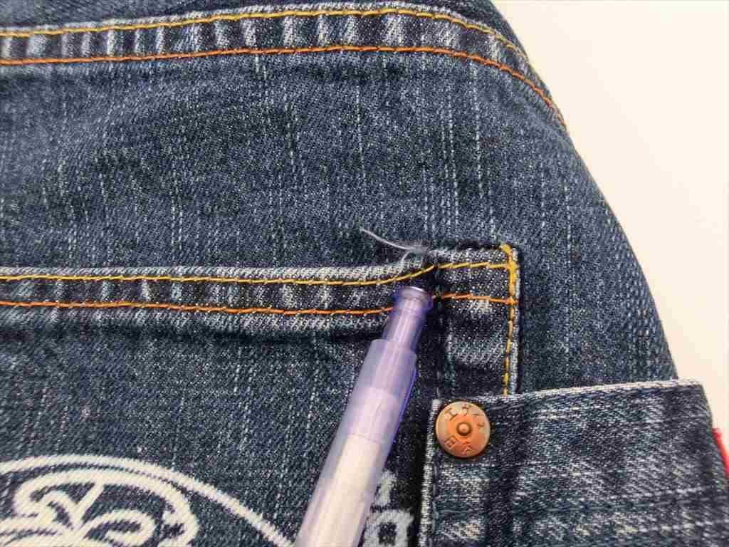 T【5r-09】【60サイズ】▲EBIS エビスジーンズ/デニム パンツ ボトムス/メンズ/32サイズ/ブルー系/※傷有_画像9