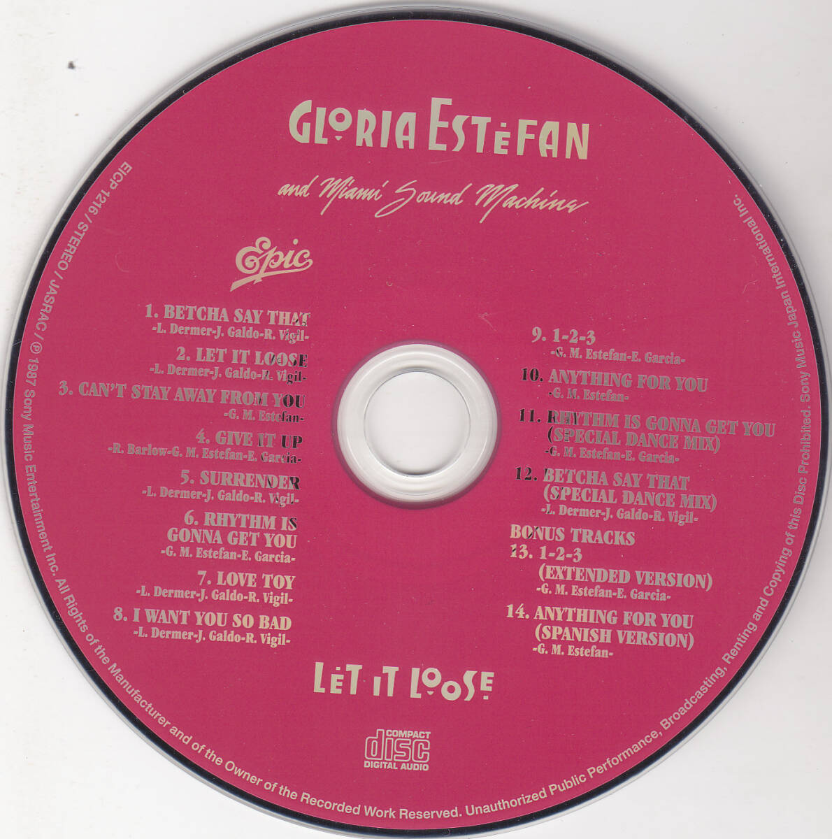 CD グロリア・エステファン&マイアミ・サウンド・マシーン - レット・イット・ルース 紙ジャケット仕様 帯付き EICP-1216 GLORIA ESTEFAN_画像4