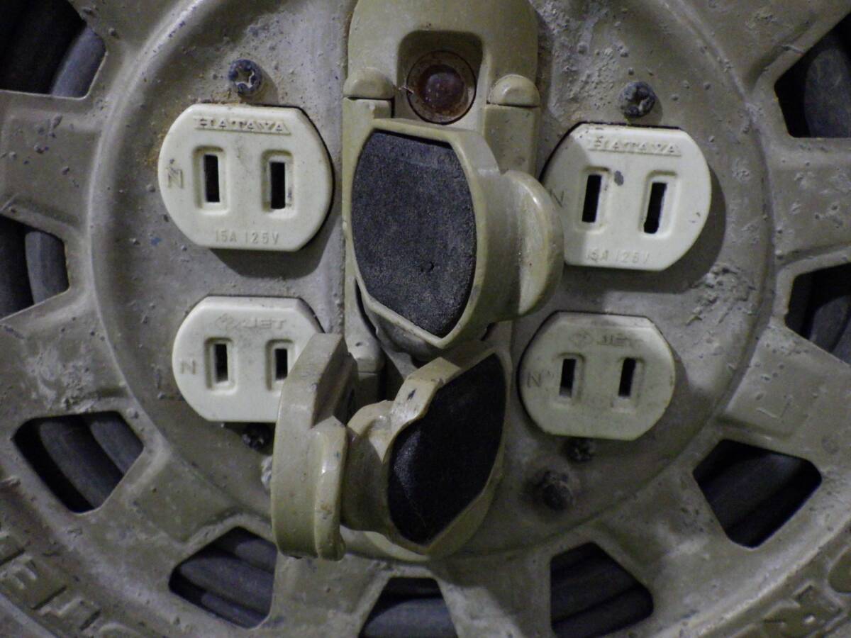 ハタヤ HATAYA GT-30型 屋内用温度センサー付コードリール サンタイガーリール 30m 2P4個口コンセント 工事 延長 動作確認済 中古品 251110_画像2