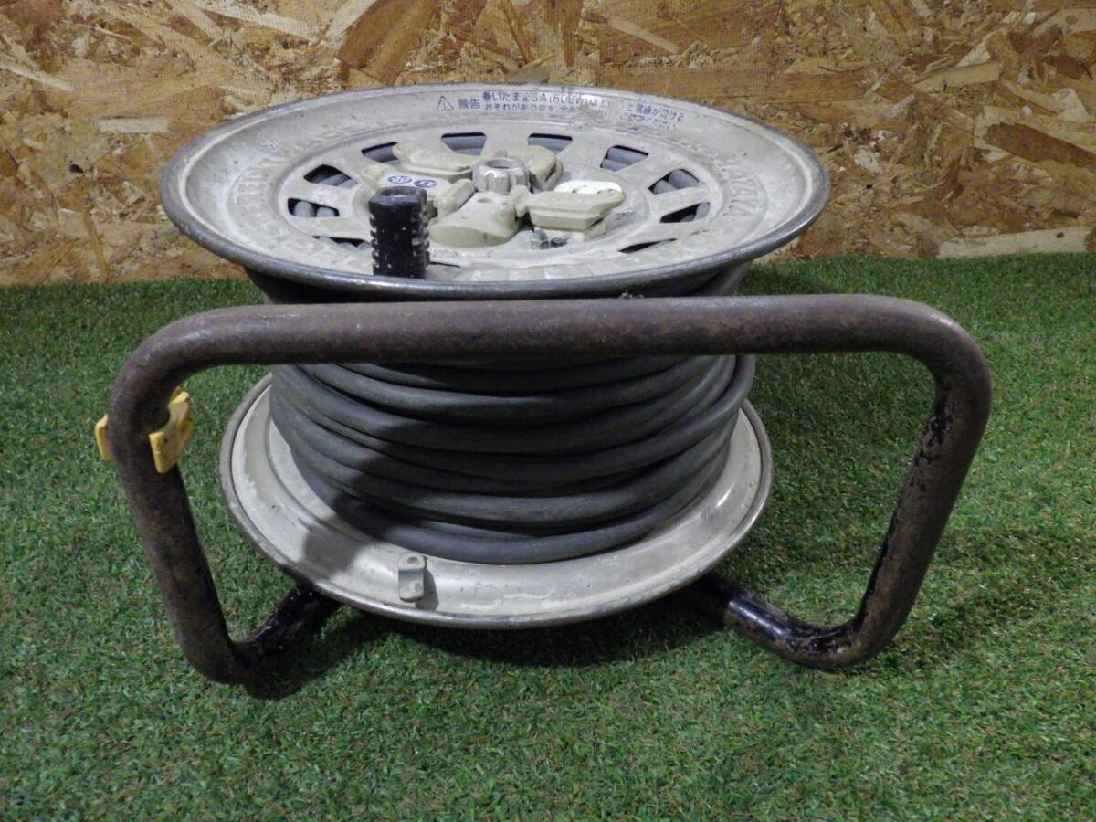 ハタヤ HATAYA GT-30型 屋内用温度センサー付コードリール サンタイガーリール 30m 2P4個口コンセント 工事 延長 動作確認済 中古品 251110_画像7