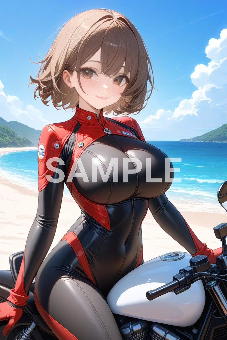 M0174 アートポスター オリジナル 一点物 A4 再出品無し 美女 アニメ ポスター イラスト AI 巨乳 美乳 グラビア コスプレ 高画質_画像1