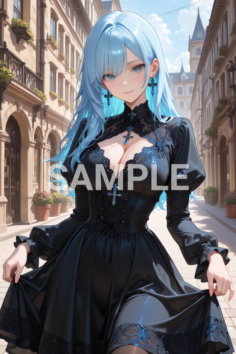 M0019 アートポスター オリジナル 一点物 A4 再出品無し 美女 アニメ ポスター イラスト AI 巨乳 美乳 グラビア コスプレ 高画質_画像1