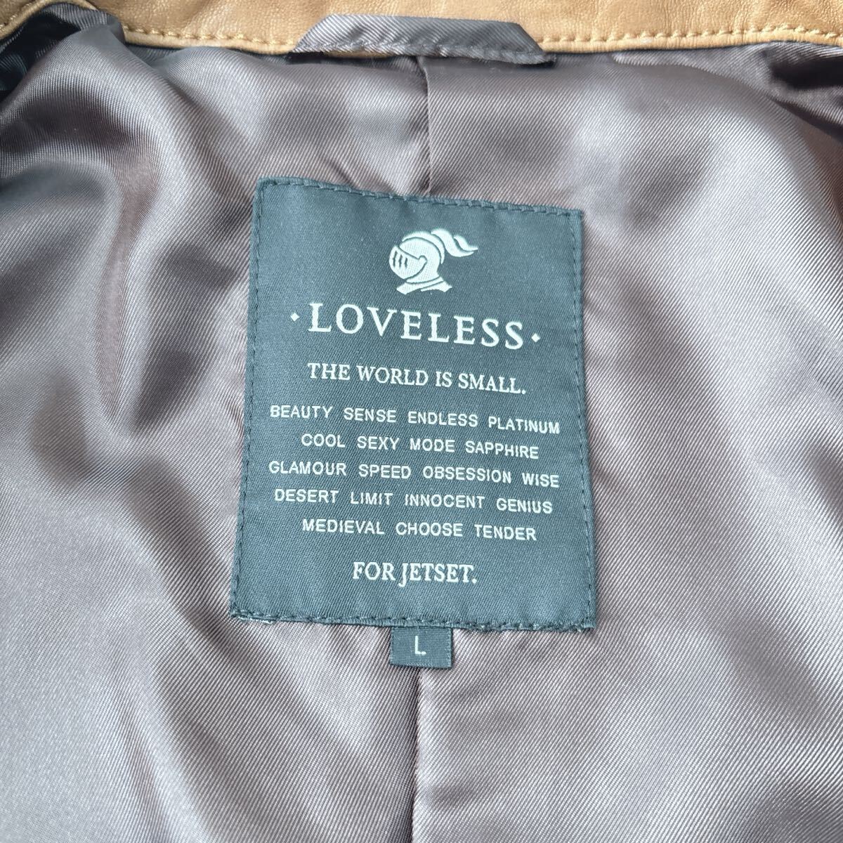 【未使用タグ付き】ラブレス　LOVELESS レザージャケット　羊革　茶色　ライダース　ラムレザー　ブラウン　ボタンダウン　メンズ_画像7