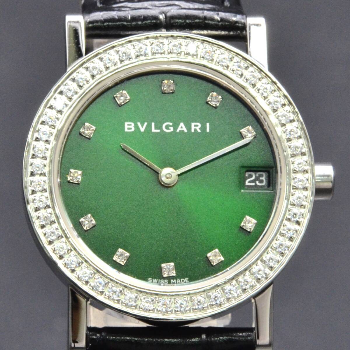 １円～稼働品260-1205473D　BVLGARIブルガリ　ブルガリブルガリ　BB30SLD　SS/革　QZ　デイト　30ミリ　レディース・メンズ腕時計_画像1