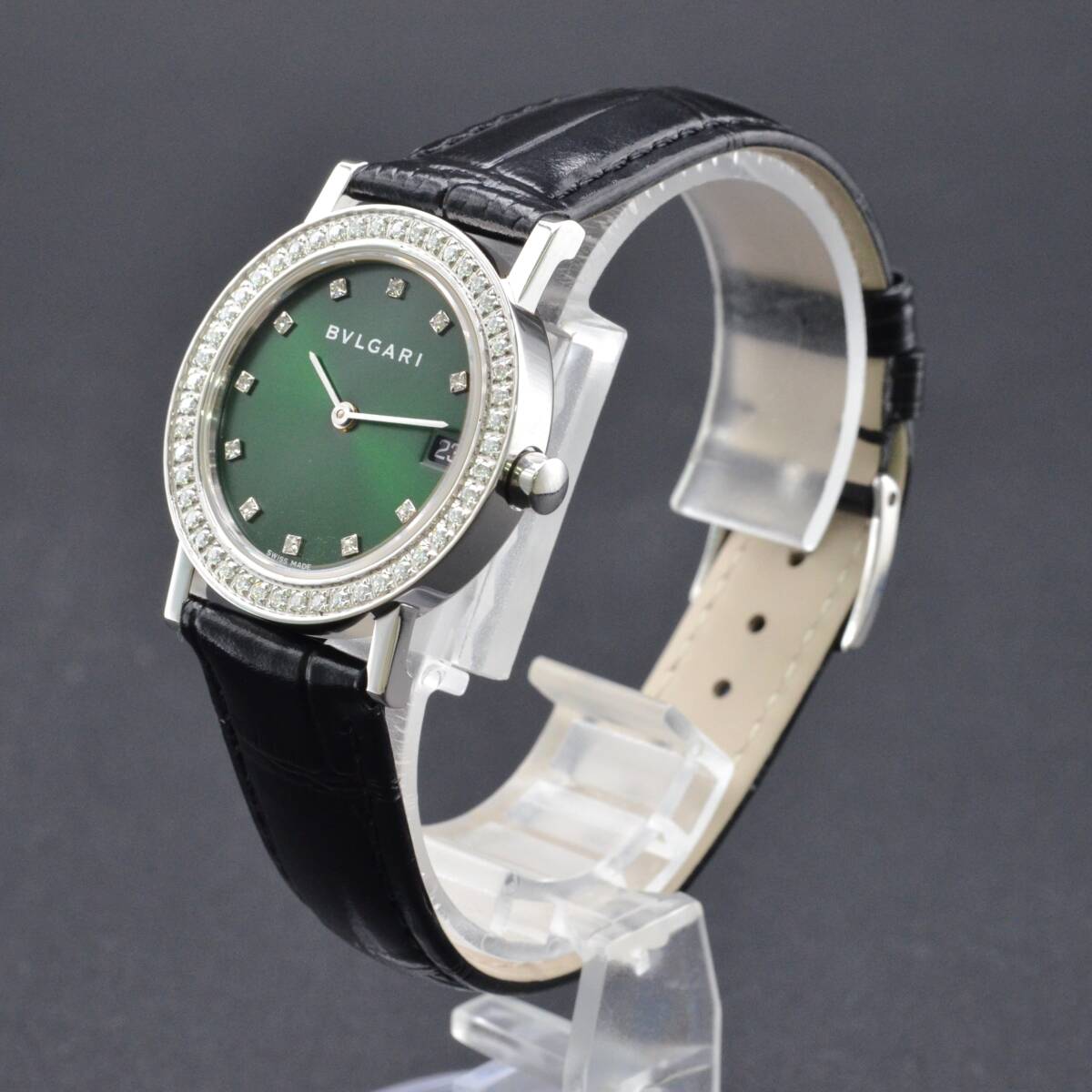 １円～稼働品260-1205473D　BVLGARIブルガリ　ブルガリブルガリ　BB30SLD　SS/革　QZ　デイト　30ミリ　レディース・メンズ腕時計_画像2