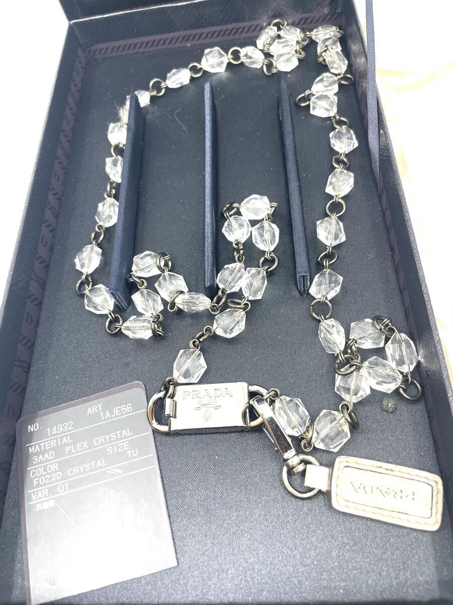 1 иен PRADA crystal колье Prada аксессуары бренд женский мода примерно 1m колье No.11-021-20