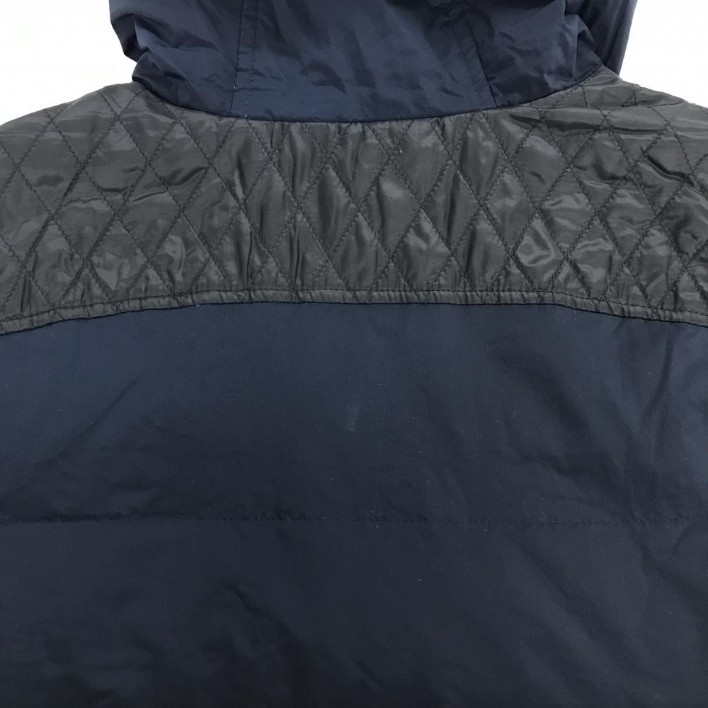 マンシングウェア ダウンワンピース ネイビー×黒 一部ダウン フード ロングジャケット レディース M ゴルフウェア Munsingwear_画像7