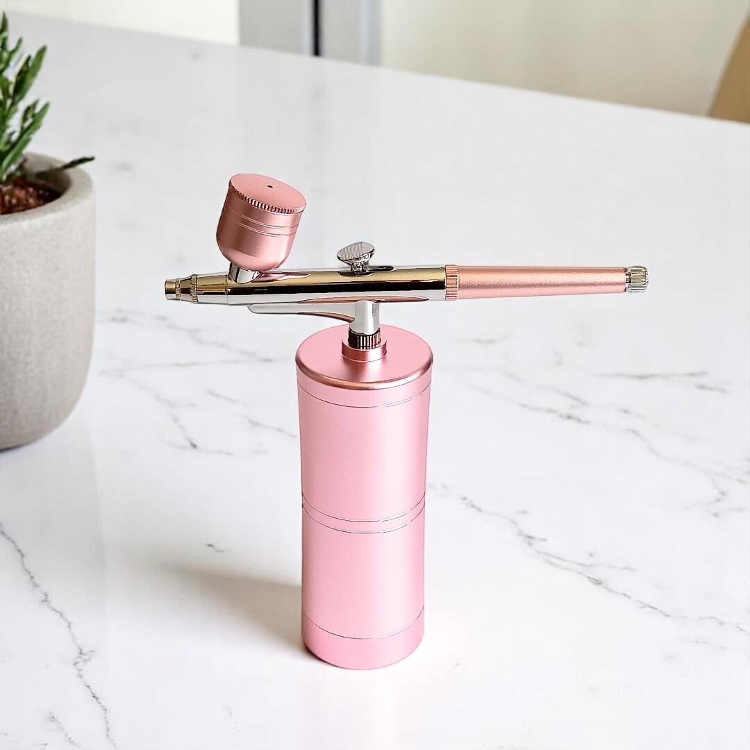 電動エアブラシ 0.3mm コードレス ネイル レジン アート用 プラモデル 初心者にも使いやすい 充電式 ピンク_画像3