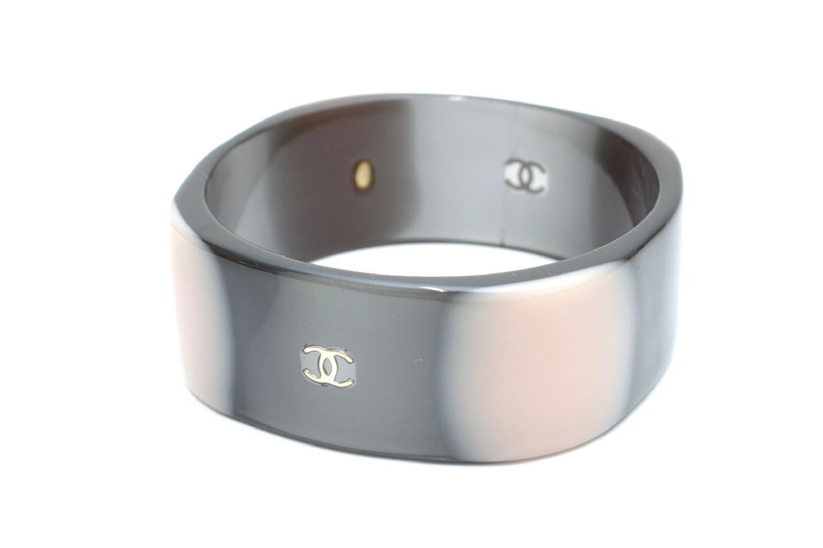 1T213☆ シャネル CHANEL ☆ ヴィンテージ ココマーク バングル 01A クリアグレー/ピンク 良品 難あり【ニューポーン】_画像1