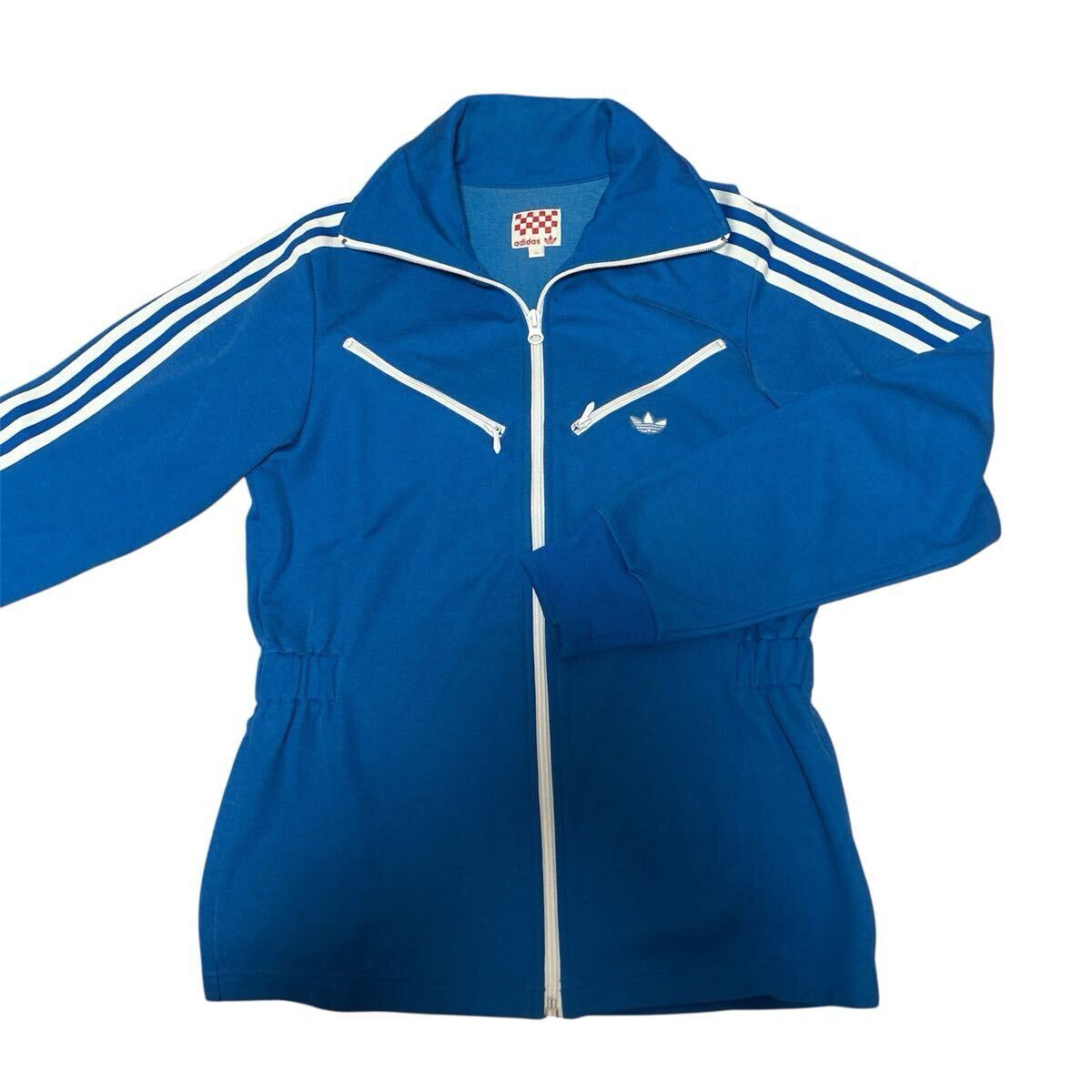 入手困難 adidas アディダス オリジナルス ジャージ トラック トップ ジャケット ブルー 逆八の字 ポケット レア 80s 90s ヴィンテージ_画像1
