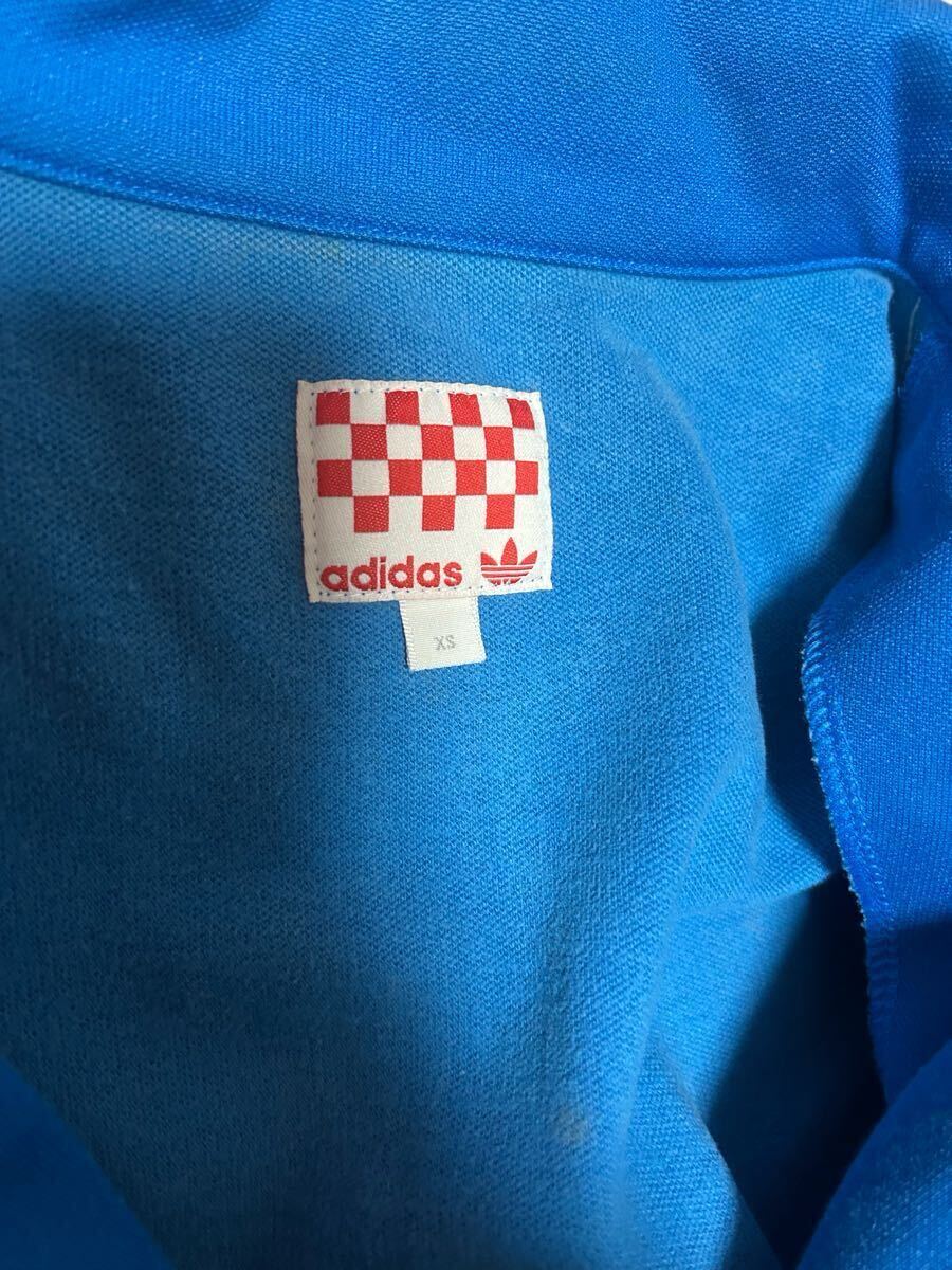 入手困難 adidas アディダス オリジナルス ジャージ トラック トップ ジャケット ブルー 逆八の字 ポケット レア 80s 90s ヴィンテージ_画像3