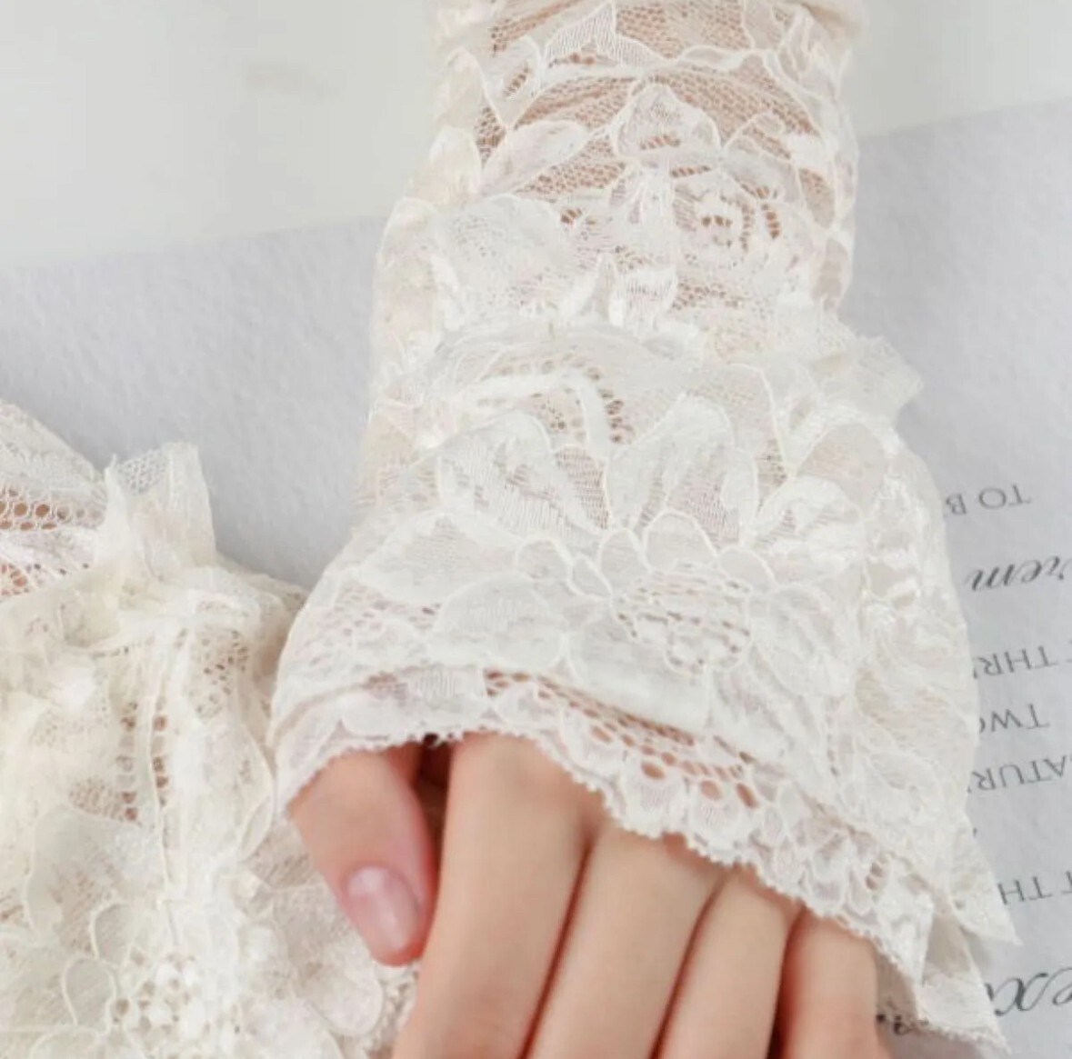 グローブ ホワイト レース つけ袖 成人式 袴 振袖 手袋 着物　人気　白　おしゃれ　袖口　和装小物_画像6