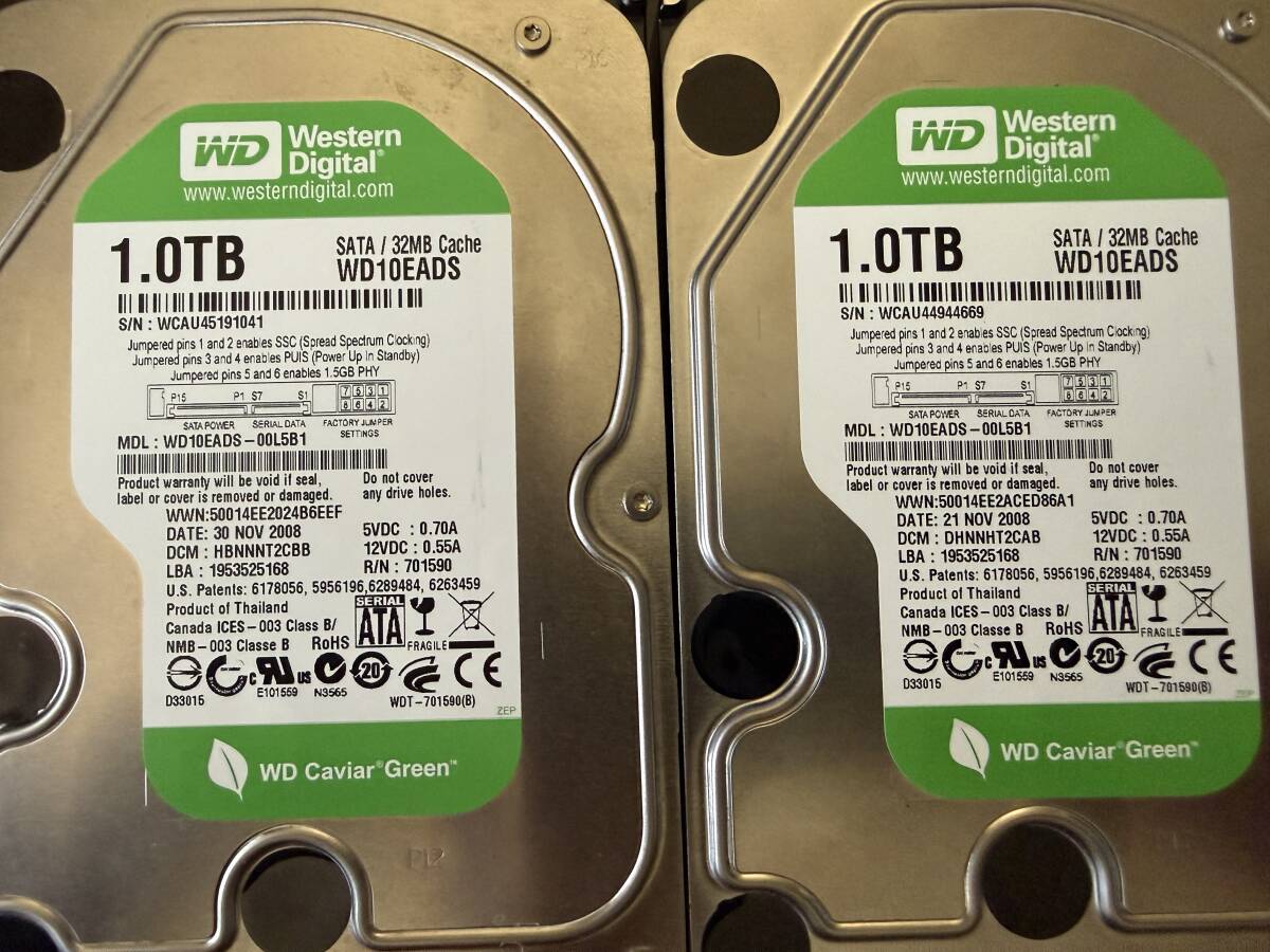 使用時間短め ウエスタンデジタル 1TB 4台まとめて 詳細は画像をご覧下さい。ハードディスク Westerndigital 1テラ_画像5