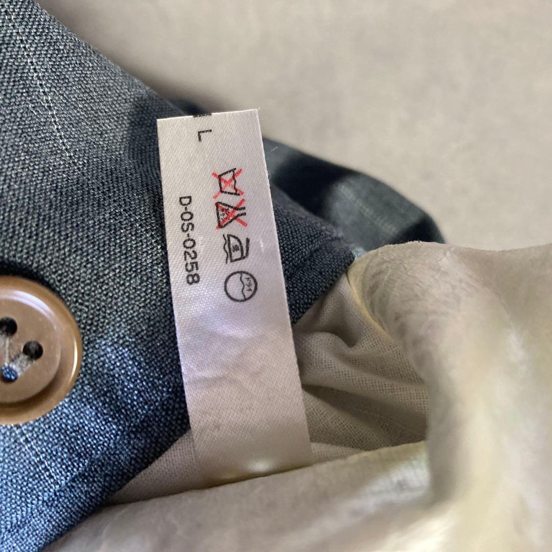 イタリア製 KRIZIAUOMΟ ウール ダブル テーラード ジャケット L ストライプ 柄 グリーン メンズ ヴィンテージ スーツ クリッツィア ウォモ_画像9