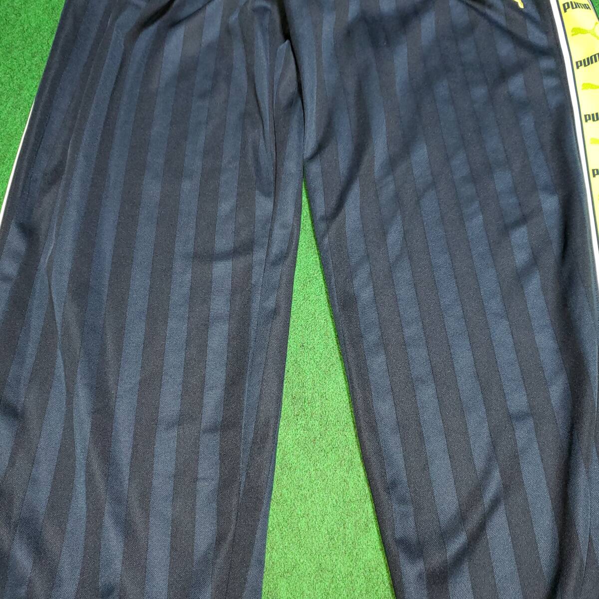 PUMA ストライプ ジャージ 下 パンツ 紺x白緑 / O プーマジャパン　美品_画像5