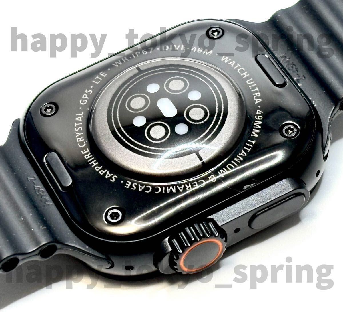 新品 Apple Watch 10 Ultra2 代替品 ブラック 2.19インチ 大画面 S9 スマートウォッチ 通話 音楽 健康 スポーツ 防水 血中酸素 android iOS_画像9