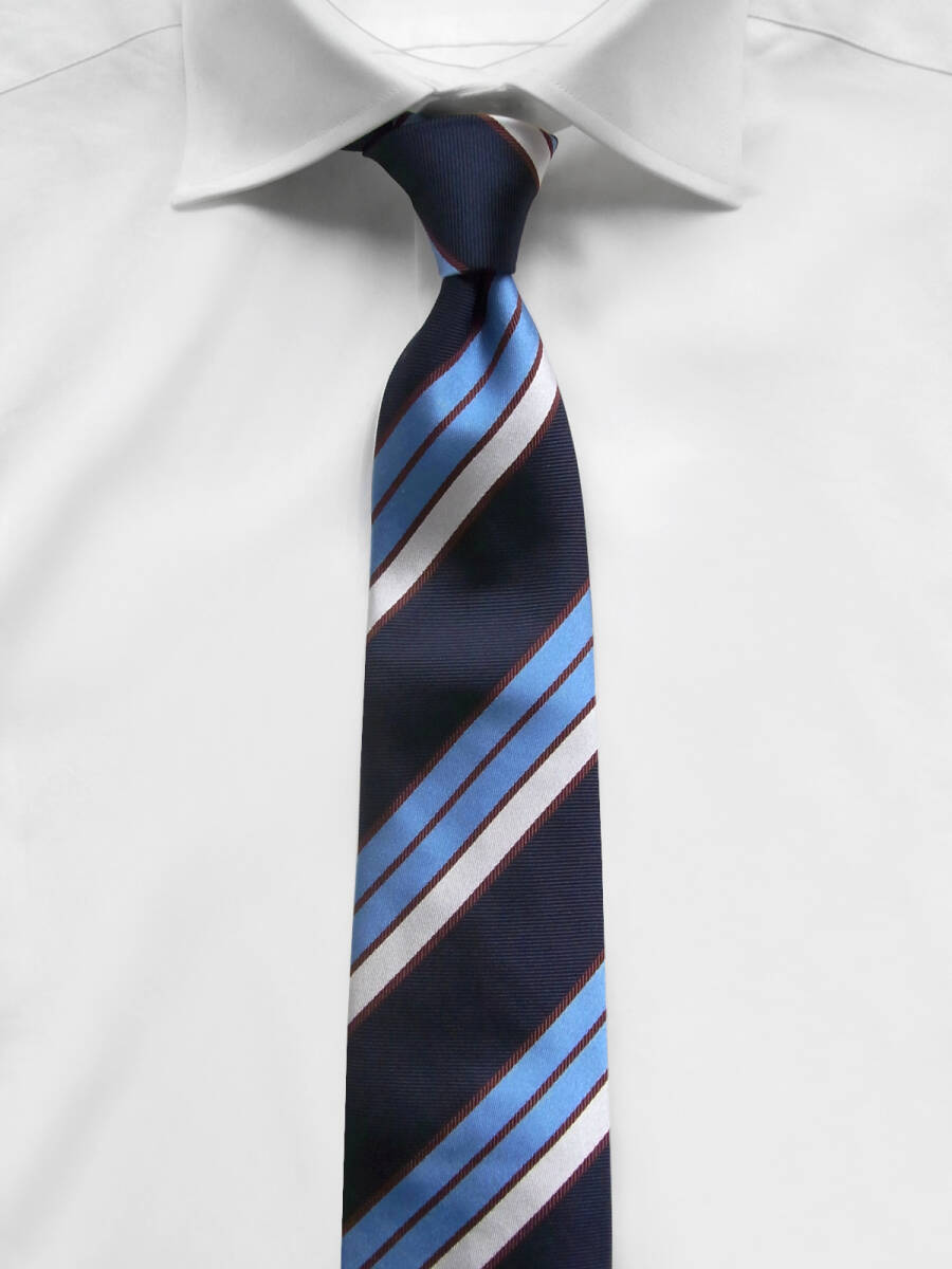 ◇◆FRANCO BASSI（フランコ バッシ）/オフィス使いとして活躍！即戦力として使えるレジメンタルストライプシルクタイ_画像2