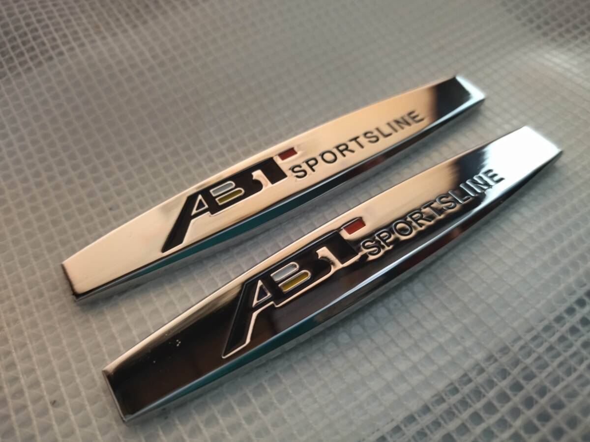 【ゆうパケット送料込】ABT(アプトスポーツライン) エンブレムプレート 縦2cm×横10cm×厚5mm 2枚組 ⑥ アウディ_画像2