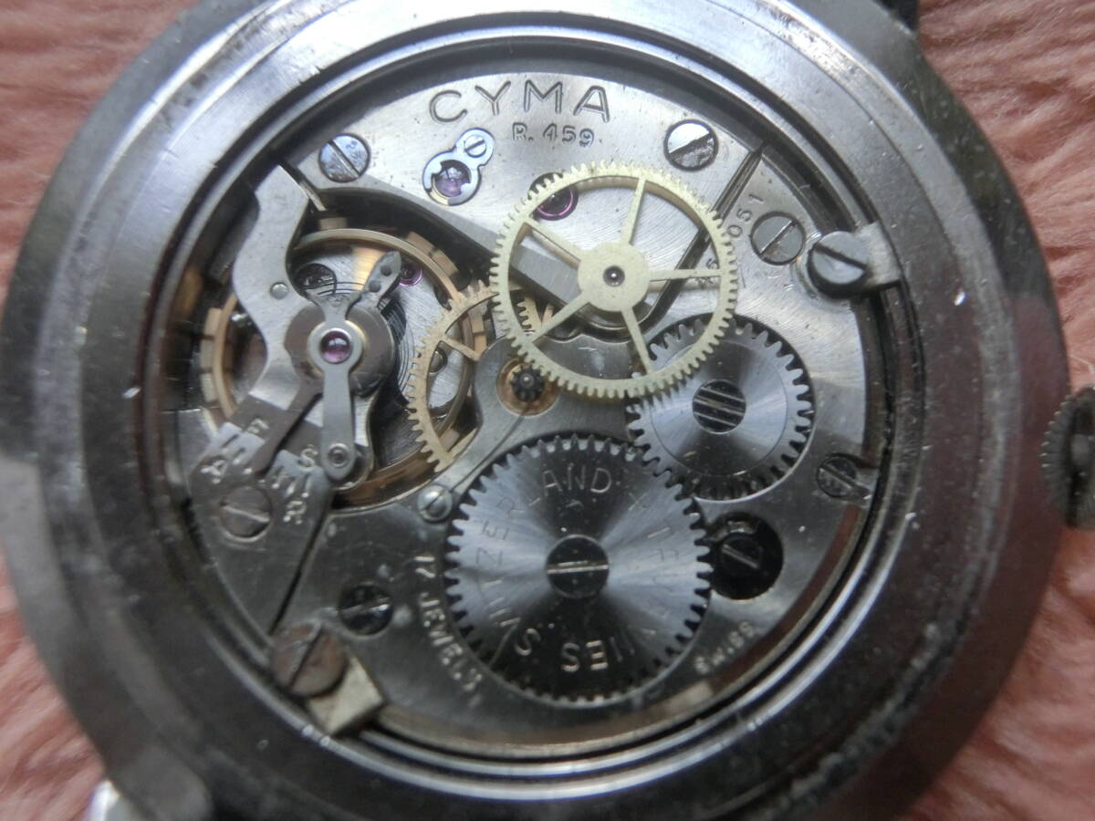 ●希少なスイスの逸品●動作中●CYMA/シーマ・CYMAFLEX・Ref 459●17石・新品ベルト付・1950～60年代●SWISSの手巻き時計●昭和レトロ_画像3