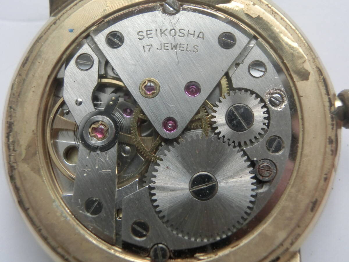 ●SEIKOSHA★動作も注意●Seiko Champion③・セイコー チャンピオン・J14082・17石・Daiashock★精工舎●1960年代・手巻き★昭和レトロ_画像3
