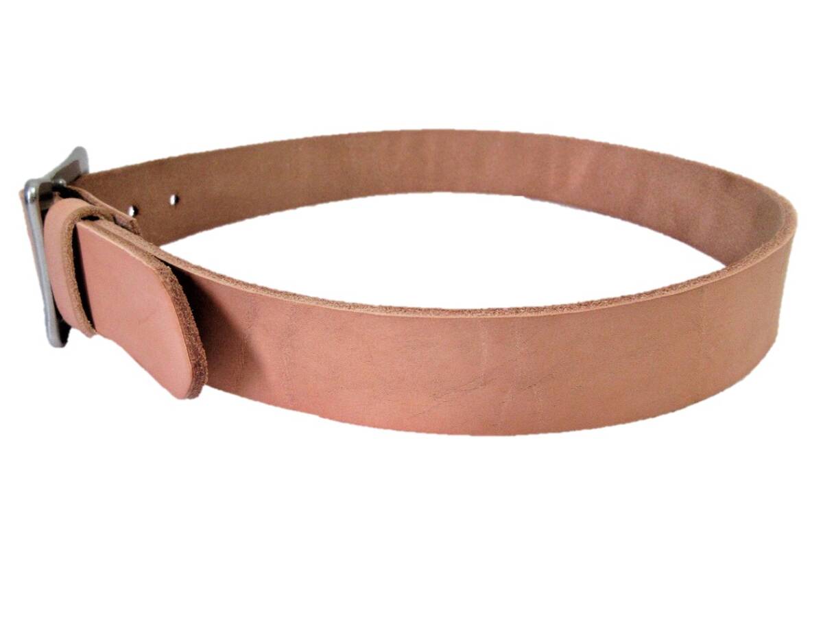 栃木レザーベルト（ナチュラル）ニッケルバレル鍍金バックル　４０ｍｍ幅一枚革_画像5