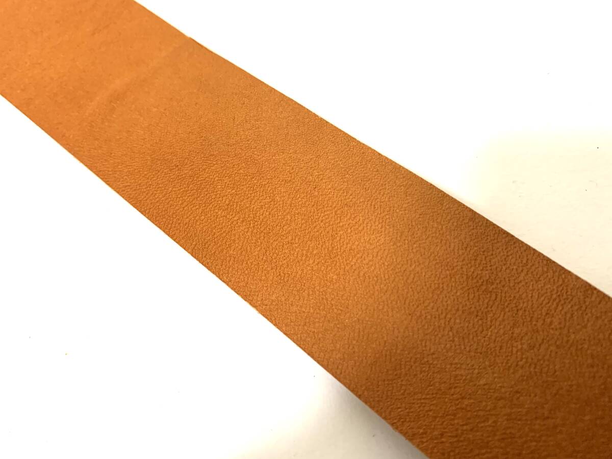 訳あり格安スタート ！栃木レザーベルト（キャメル）３４インチ 　ゴールド鍍金（めっき）バックル　40mm幅 　一枚革_画像4