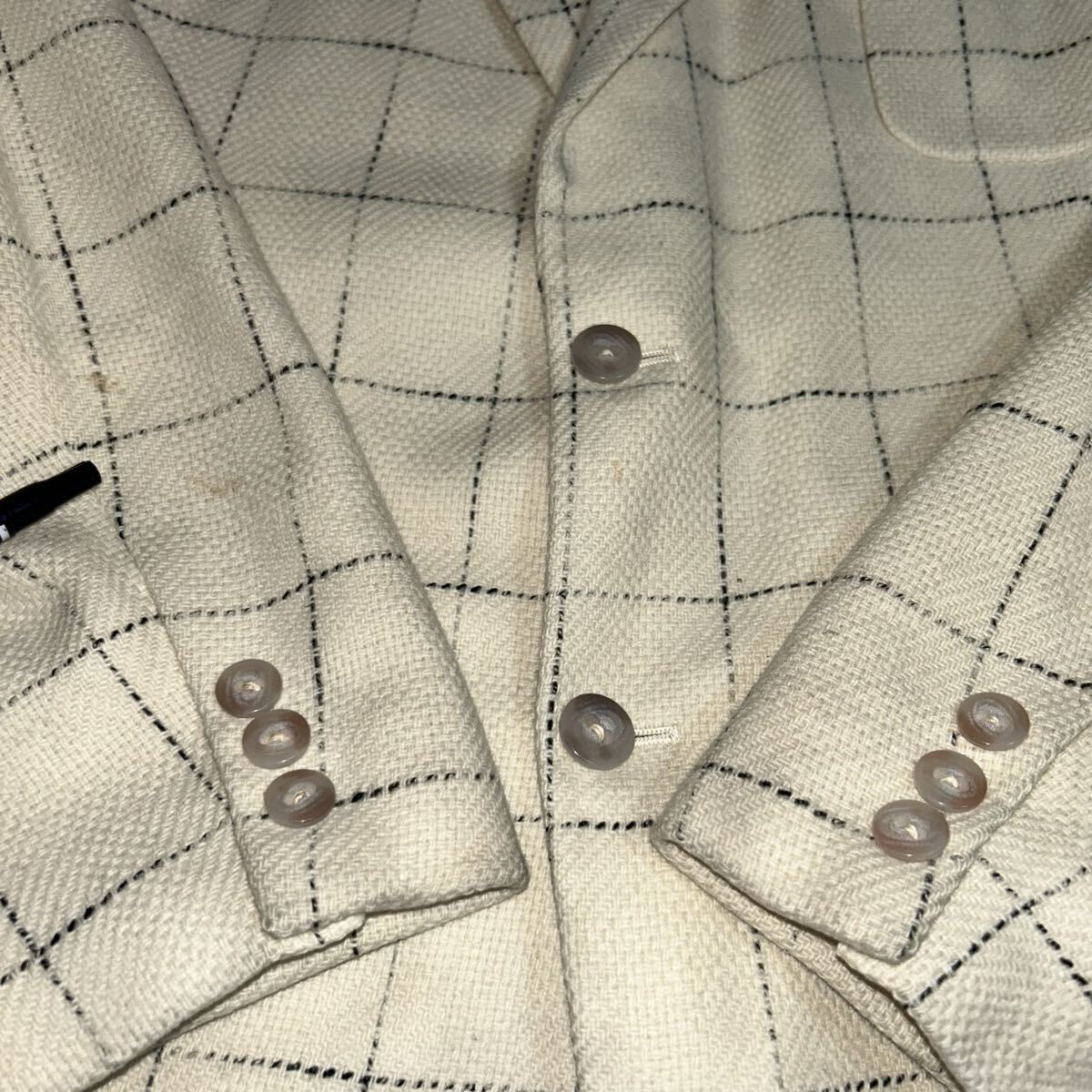 1954年製 白×格子黒ネップジャケット ビンテージ ロカビリー Elvis style 50s パッチポケット_画像6