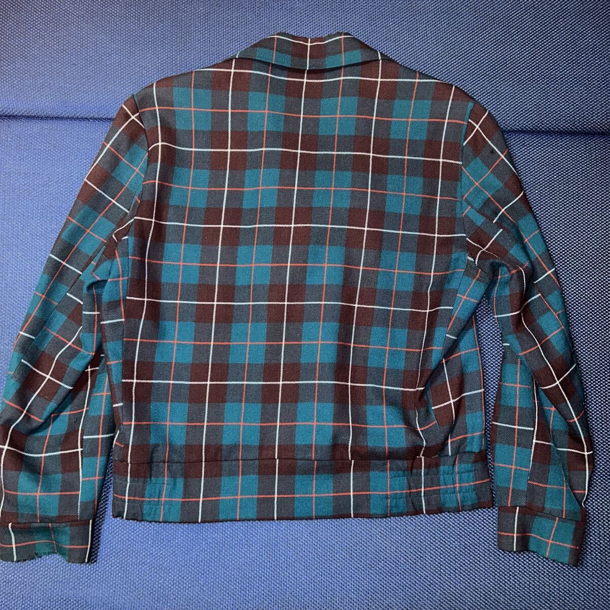 50s タータンチェック柄 ウールブルゾン ビンテージ ロカビリー _画像2