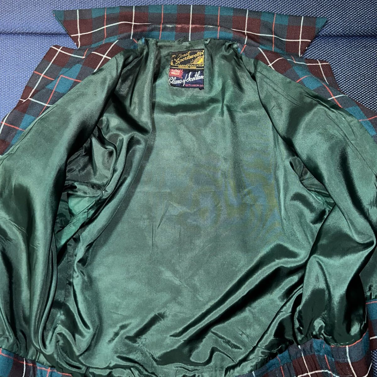 50s タータンチェック柄 ウールブルゾン ビンテージ ロカビリー _画像3